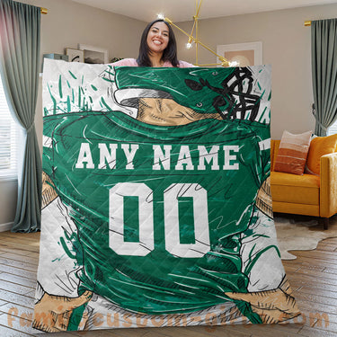 Custom Premium Quilt Blanket New York Jersey American Football Personalized Quilt Gifts for Her & Him